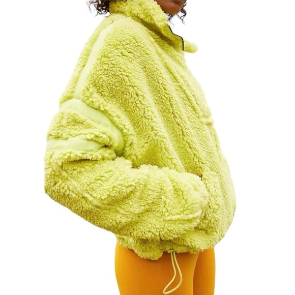 Free People Movement Nantucket Yellow Fleece Half-Zip Oversized Pullover Jacket - Picture 2 of 13